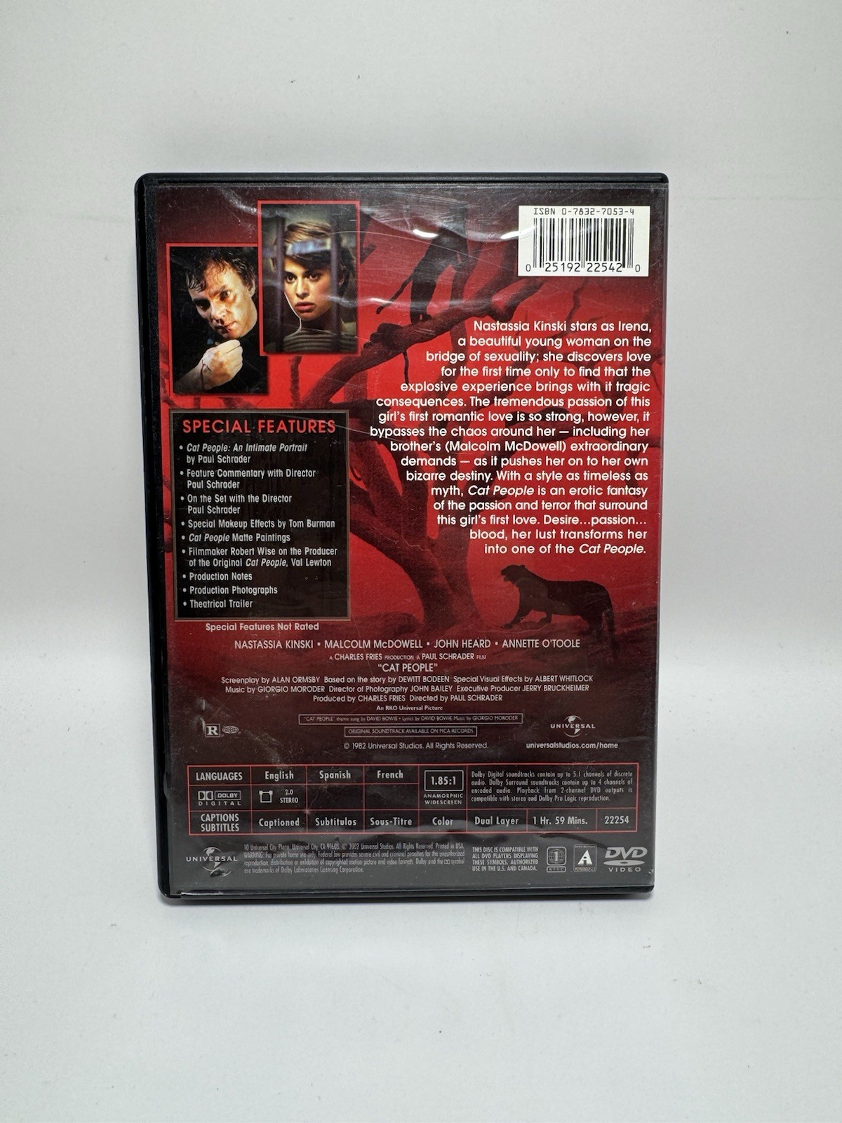 Cat People (1982 Widescreen DVD With Insert Kinski McDowell)