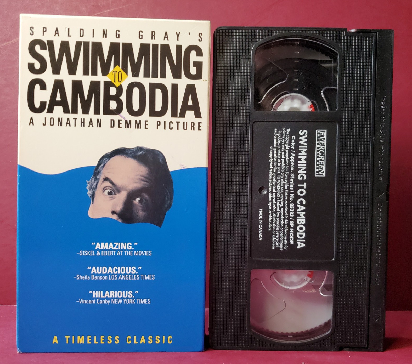 VHS Swimming to cambodia – Spalding Gray, Jonathan Demme *BUY 2 GET 1 FREE*