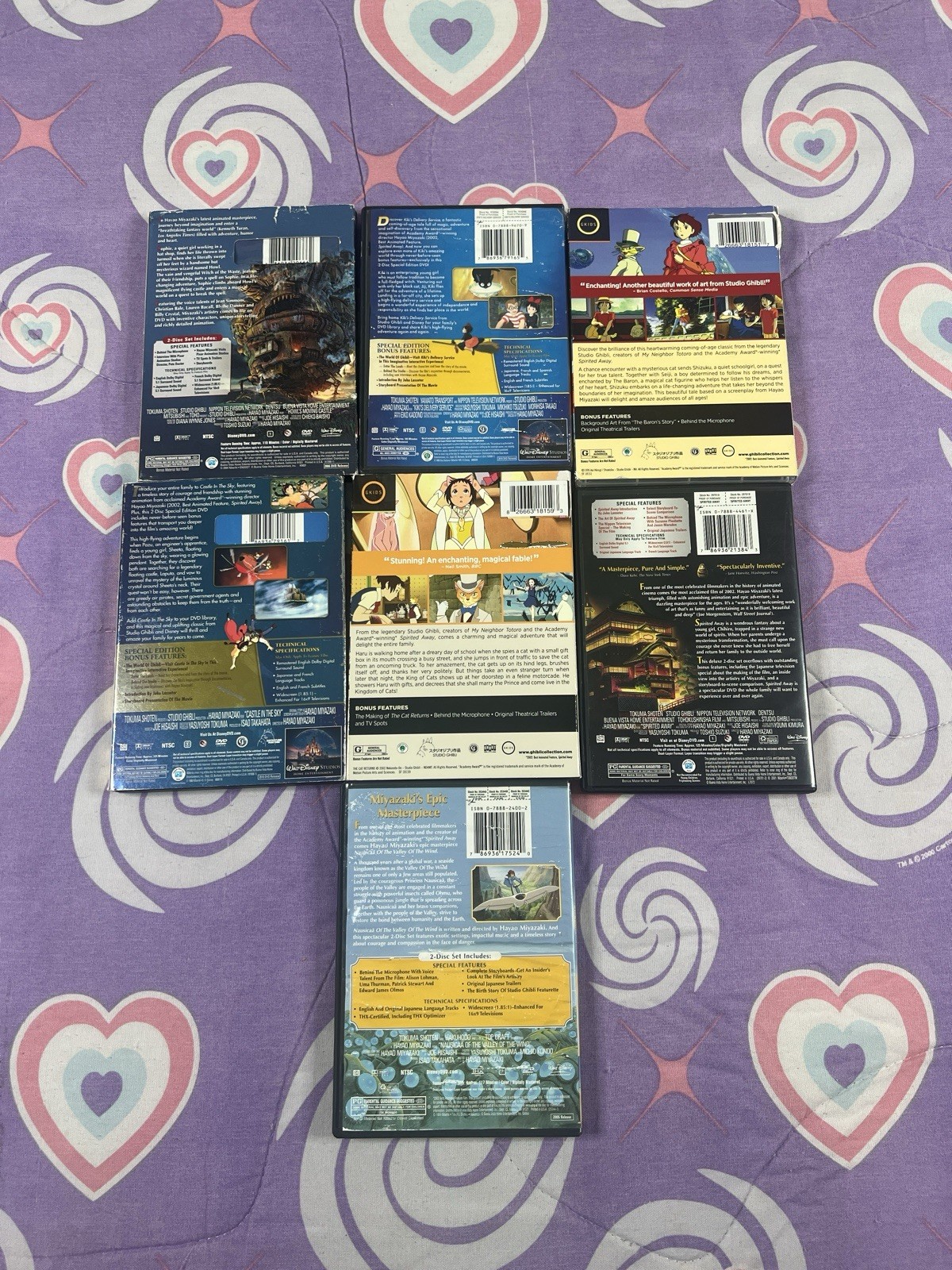 Studio Ghibli DVD Lot 7 Spirted Away Nausicaa Howls Moving Castle Kiki Delivery