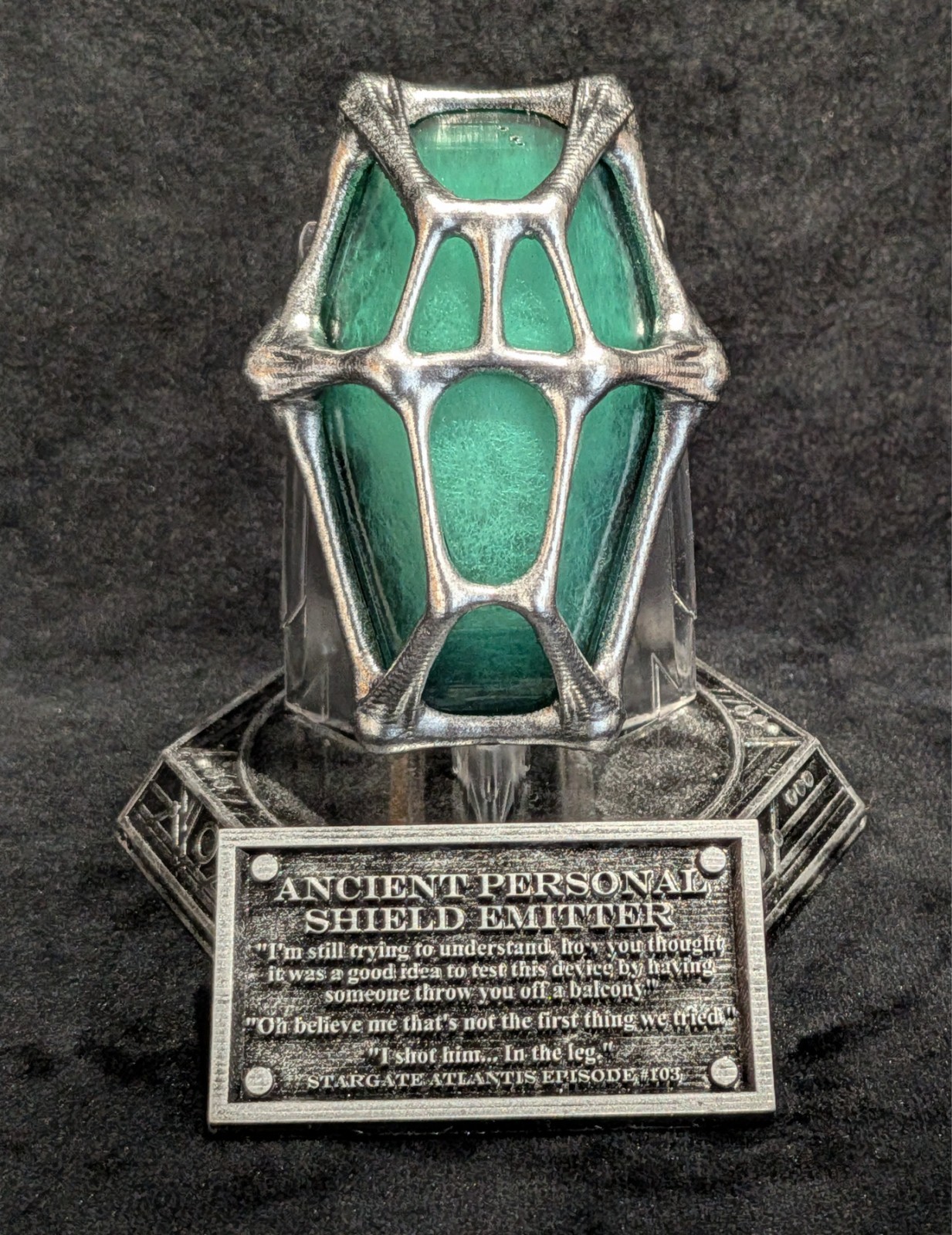 Stargate – Atlantis – Ancient Personal Shield Emitter prop replica with stand