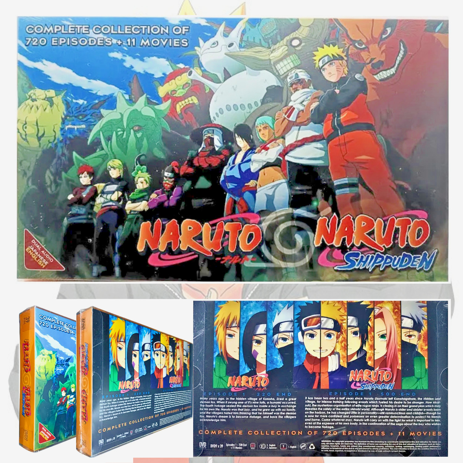 Naruto Shippuden Complete Boxset TV Series Vol.1-720 End + 11 Movies English Dub