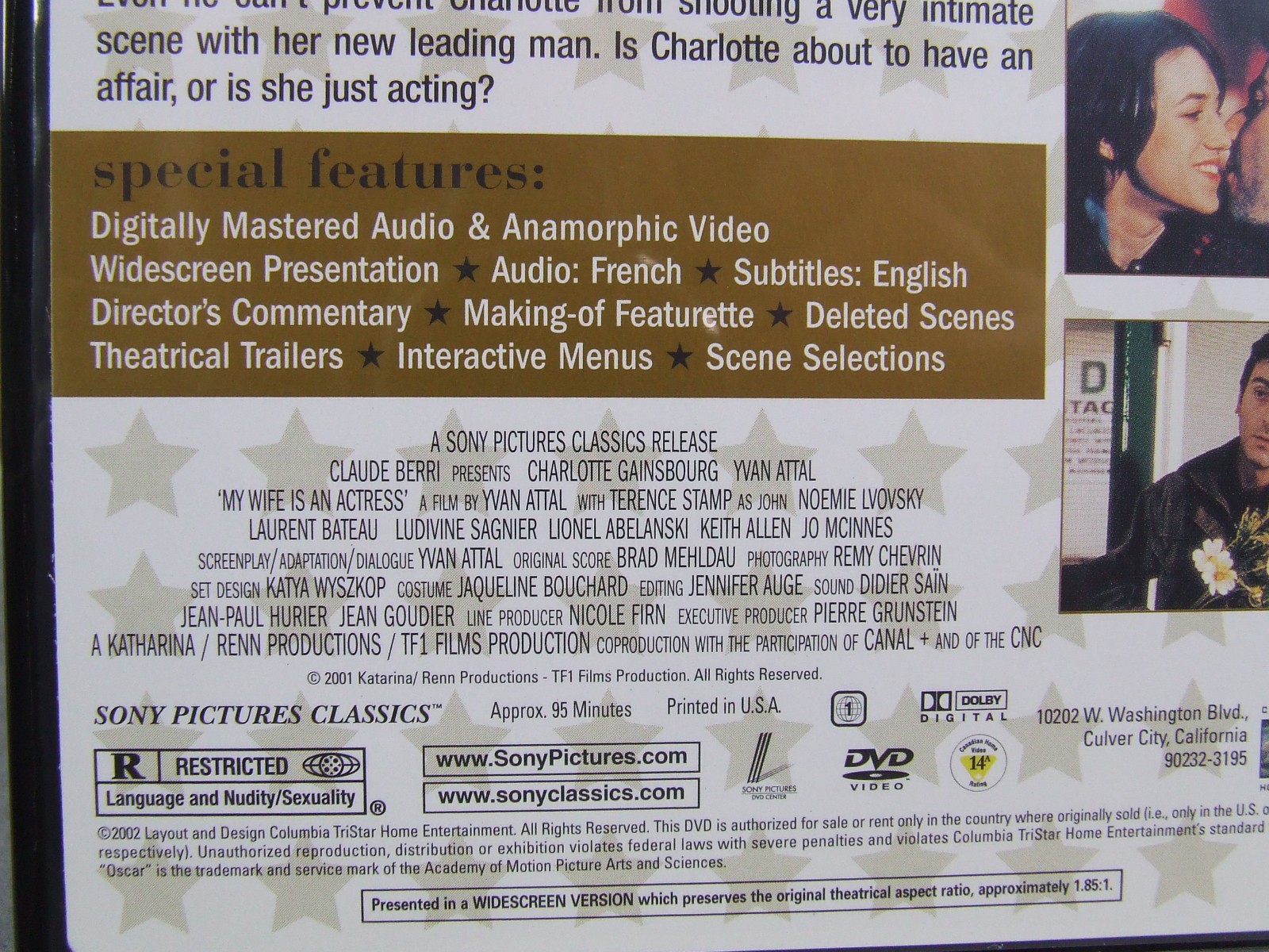My Wife Is An Actress (DVD) 2001 French Romantic Comedy Drama