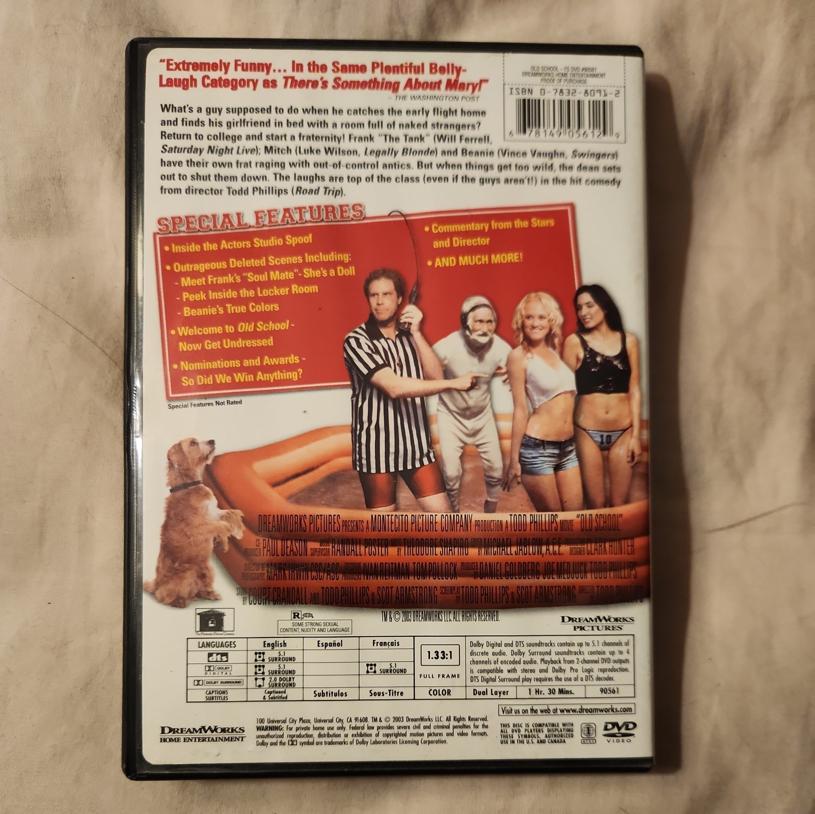 Old School (DVD, 2003, Full Frame R-Rated Version)