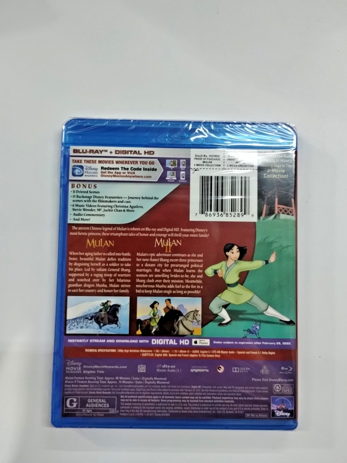 Mulan / Mulan II: 2-Movie Collection [New Blu-ray] Ac-3/Dolby Digital, Digital