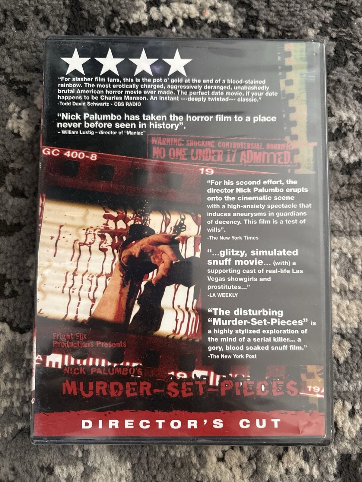 MURDER SET PIECES (DVD, 2004) Unrated Director’s Cut – Rare