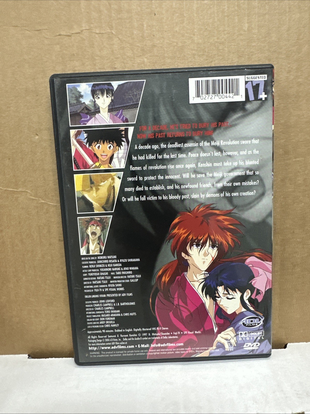 Samurai X: The Motion Picture Rurouni Kenshin (DVD 2000) Anime ADV Manga