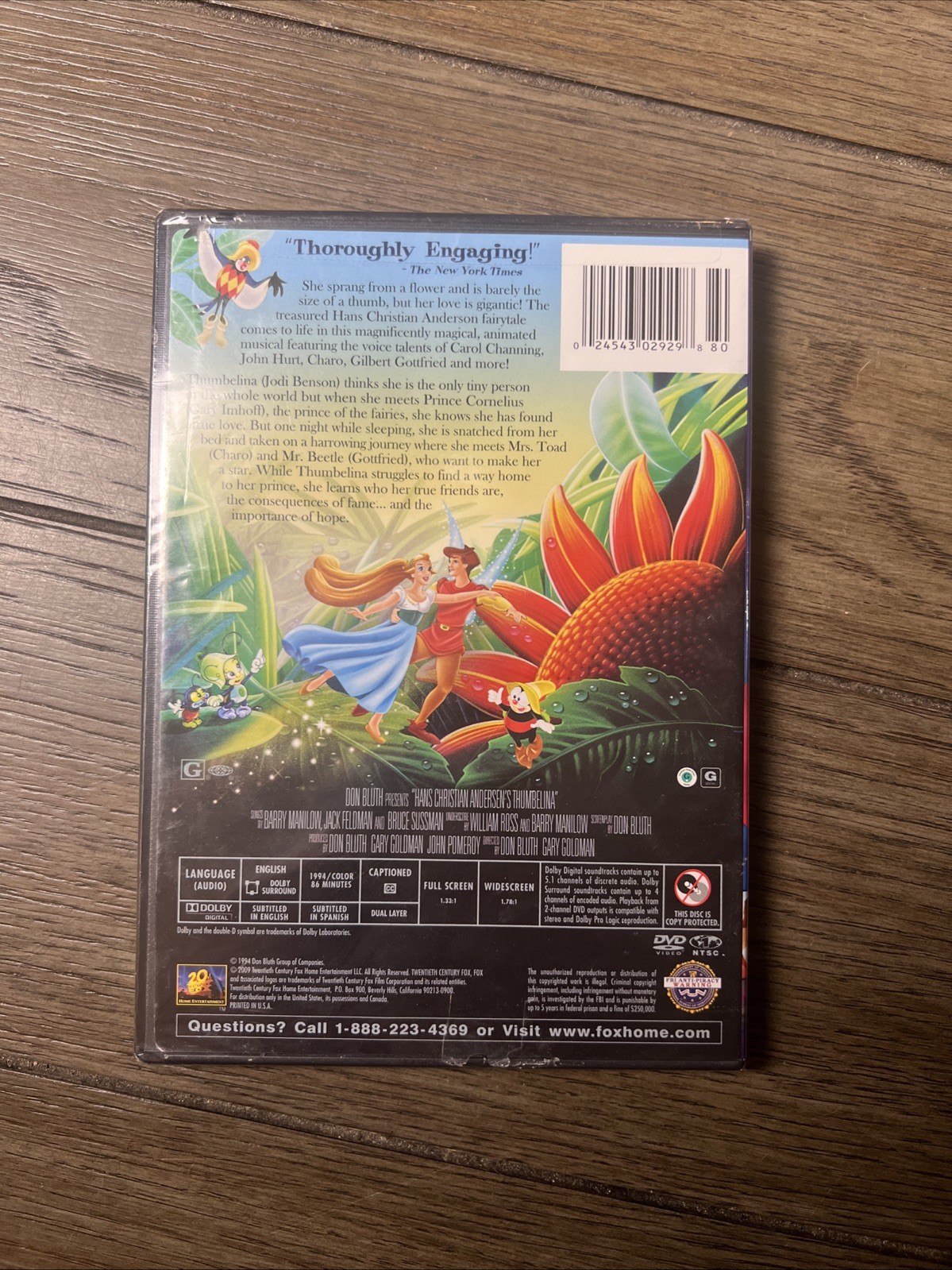 Thumbelina DVD Factory Sealed Don Bluth Single Disc Edition New Unopened Rare