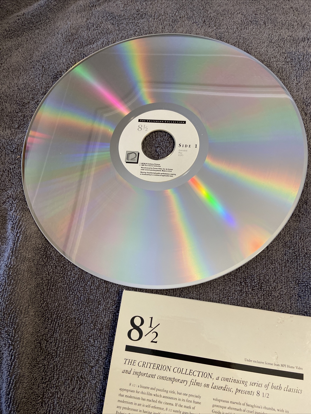 8 1/2 Italian Fellini Film 1962 B & W 138 Min. Laser Disc Widesc. Eng. Subtitles
