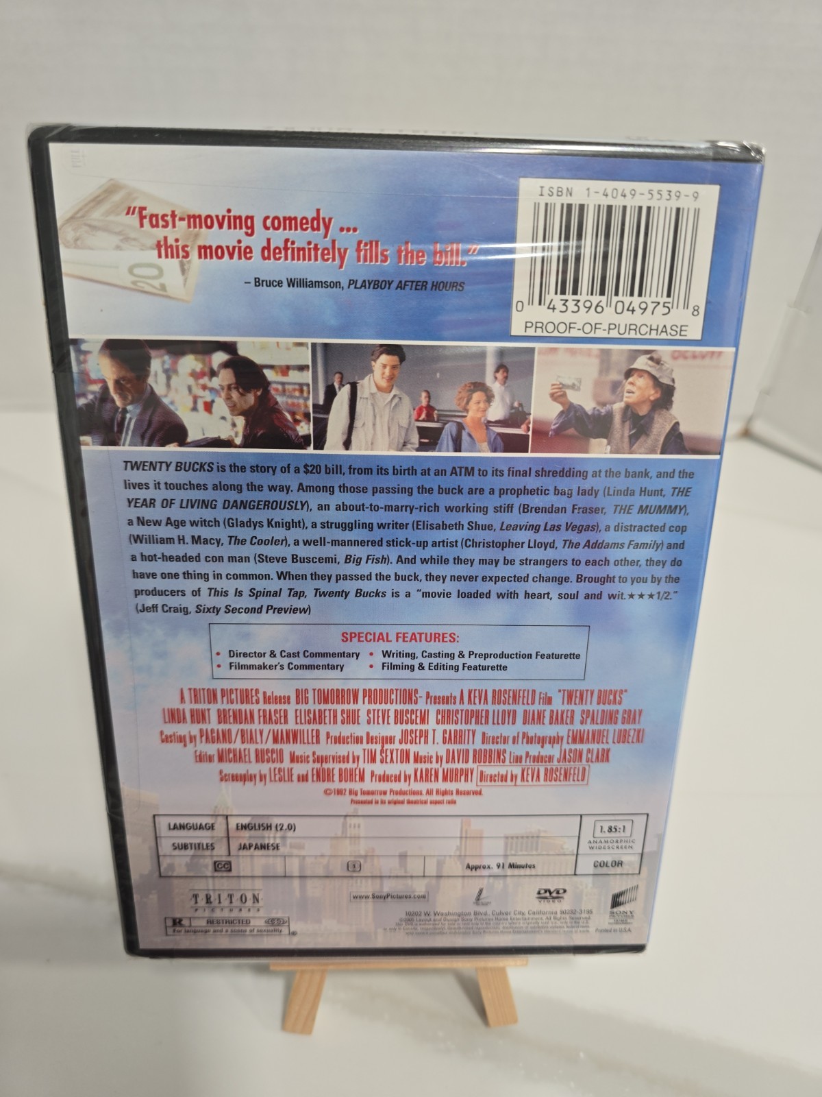 Twenty Bucks (1993, DVD) Brendan Fraser Linda Hunt Elisabeth Shue SEALED OOP