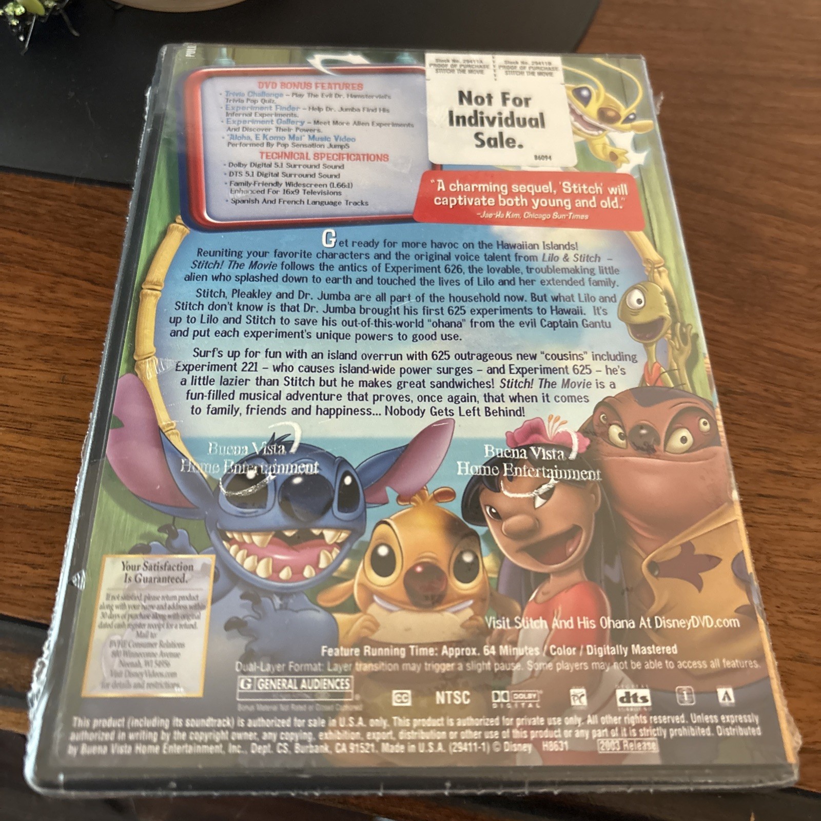 Stitch! The Movie (DVD) Disney Brand New Factory Sealed Free Shipping