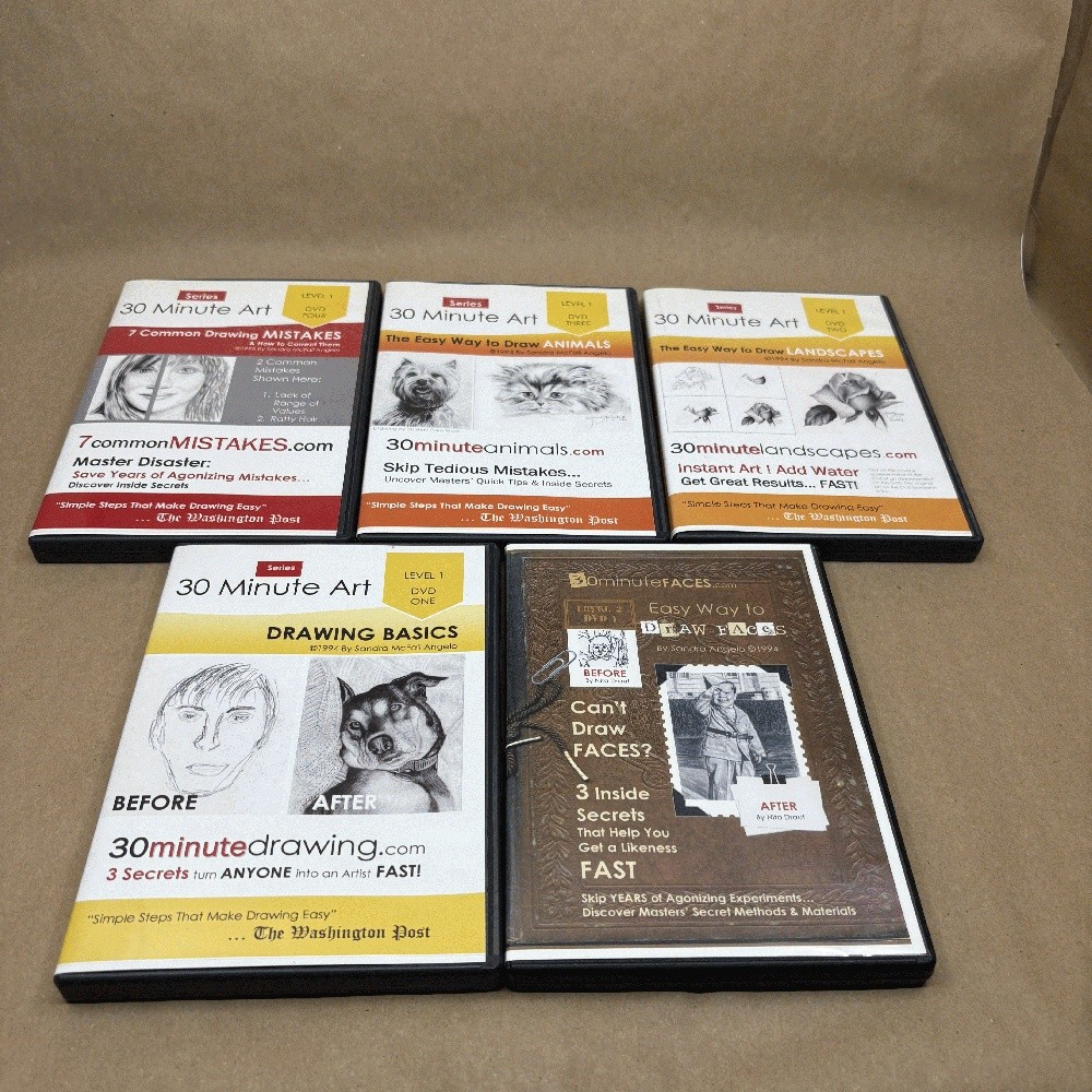 30 Minute Art Series: Level 1 by Sandra McFall Angelo (Complete, 5 DVD Set)