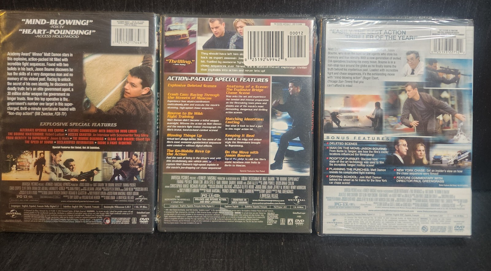 JASON BOURNE COLLECTION – DVD SET OF 3 IDENTITY, ULTIMATUM, SUPREMACY NEW SEALED