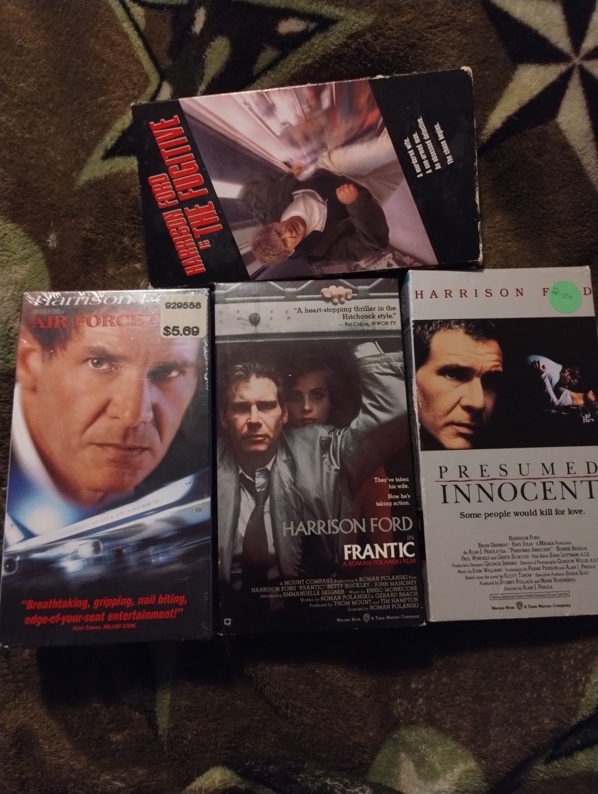 Lot Of 4 Harrison Ford In Frantic, Presumed Innocent,The Fugitive,Air Force One