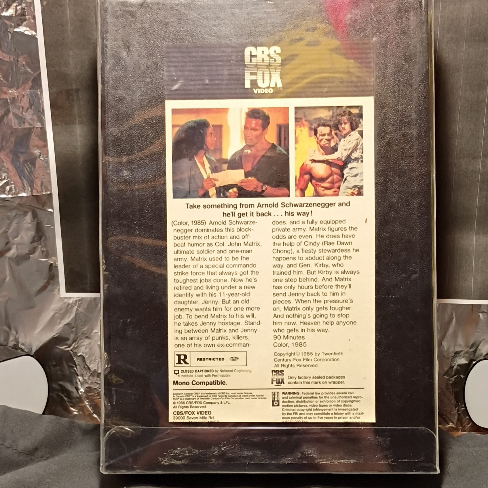 CBS Fox Video Commando Betamax Arnold Schwarzenegger Hi-Fi Stereo