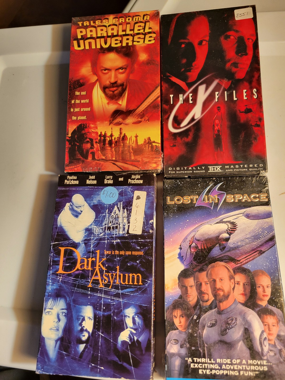 4 90s SCIFI VHS Tales From a Parallel Universe/Dark Asylum/XFiles/Lost in Space