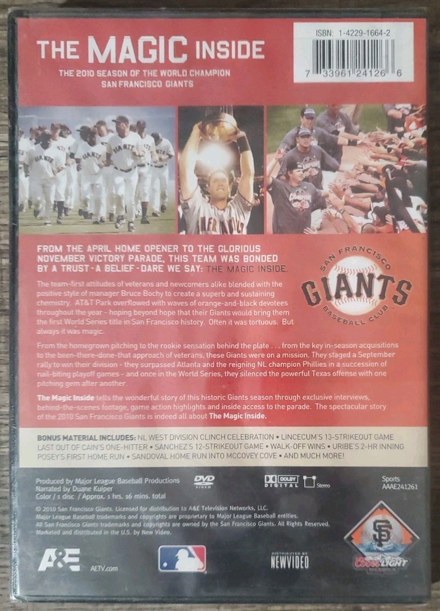 *BRAND NEW* The Magic Inside: 2010 Season of the World Champion SF Giants (DVD)