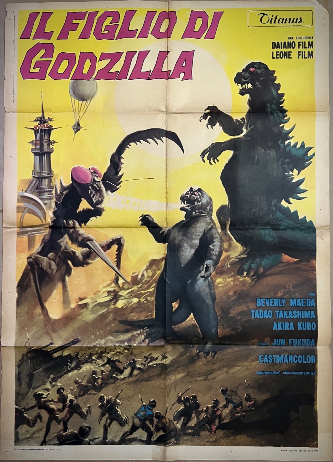 IL FIGLIO DI GODZILLA-Manifesto affiche originale-2F-(Sci-fi)-Jun Fukuda-1969-