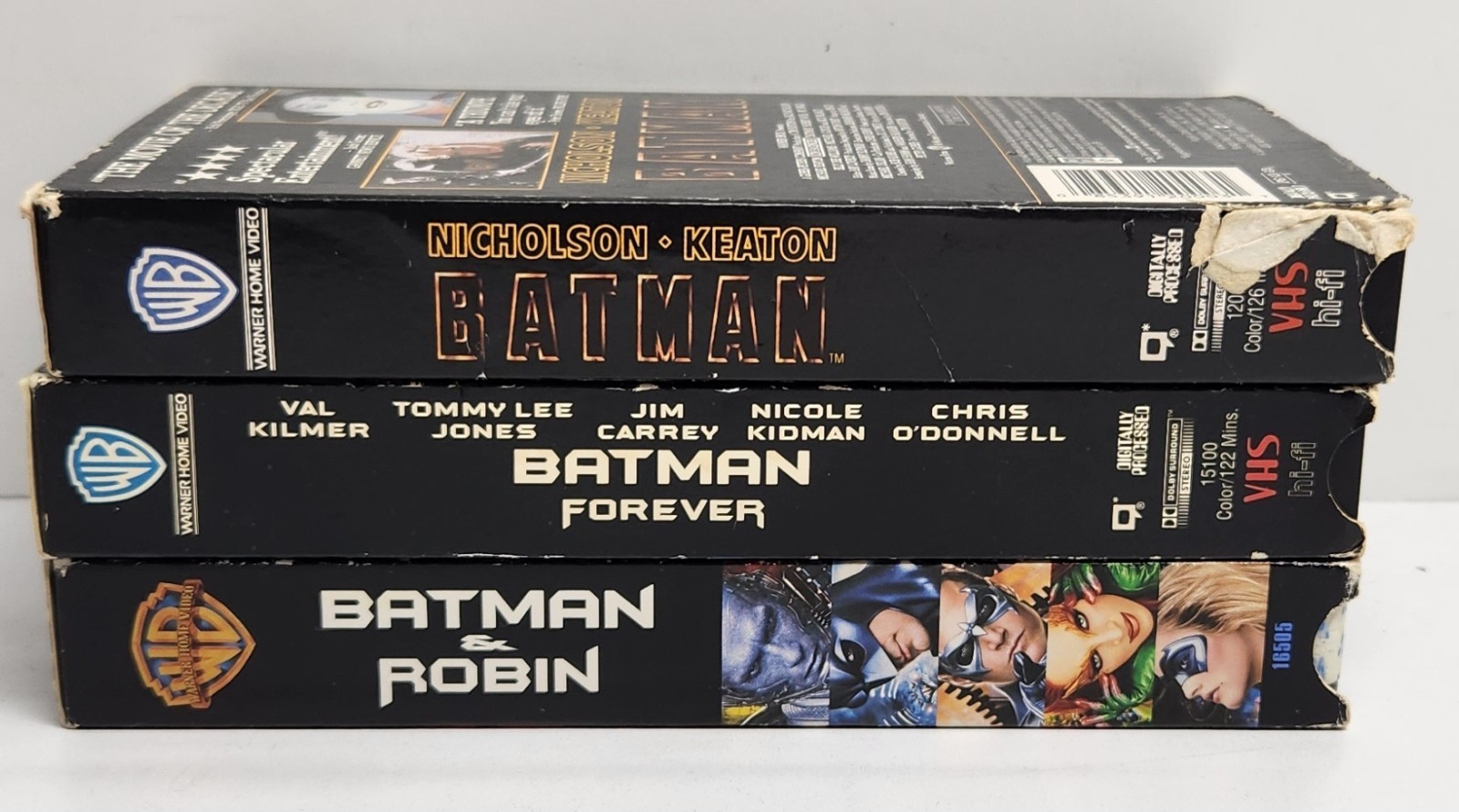 Vintage Batman VHS Lot 3 Movie Set (Batman, Forever, and Batman & Robin)