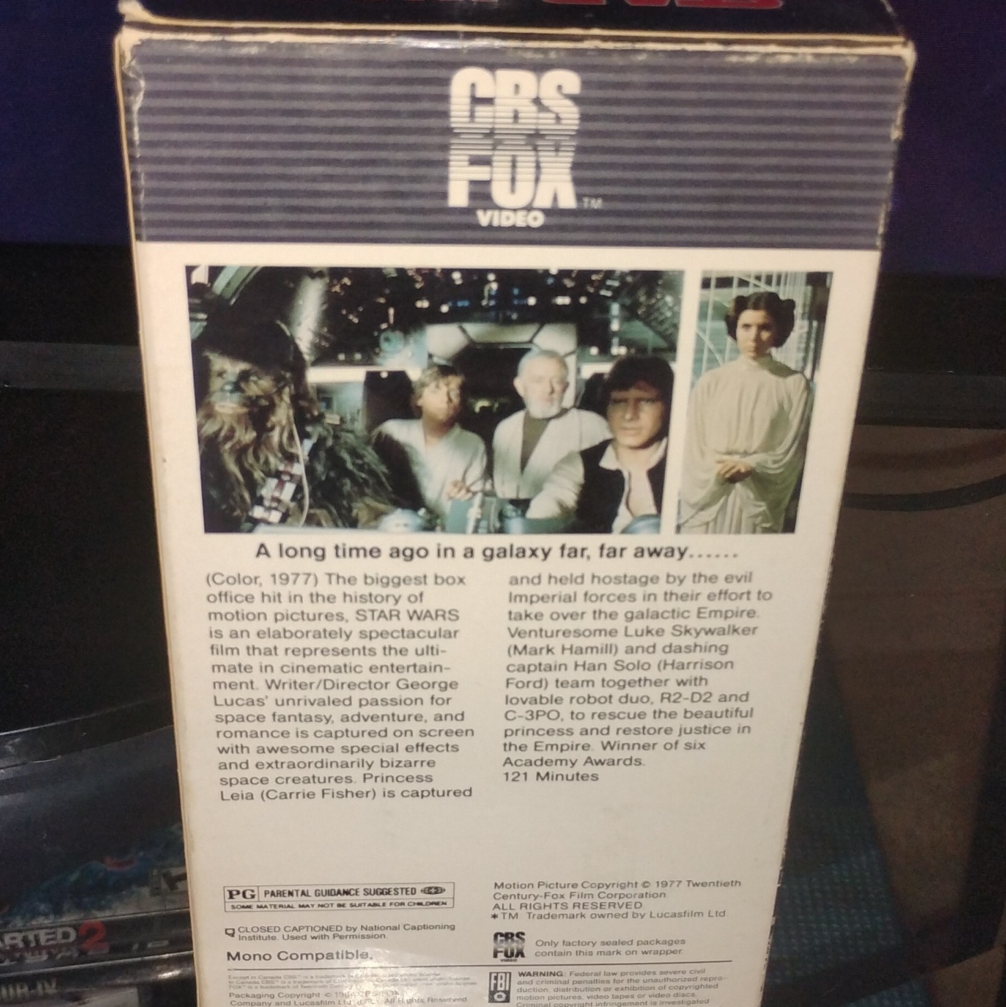 Original Star Wars VHS (1977), CBS/FOX Video, Hi-Fi Stereo Closed Captioned PG