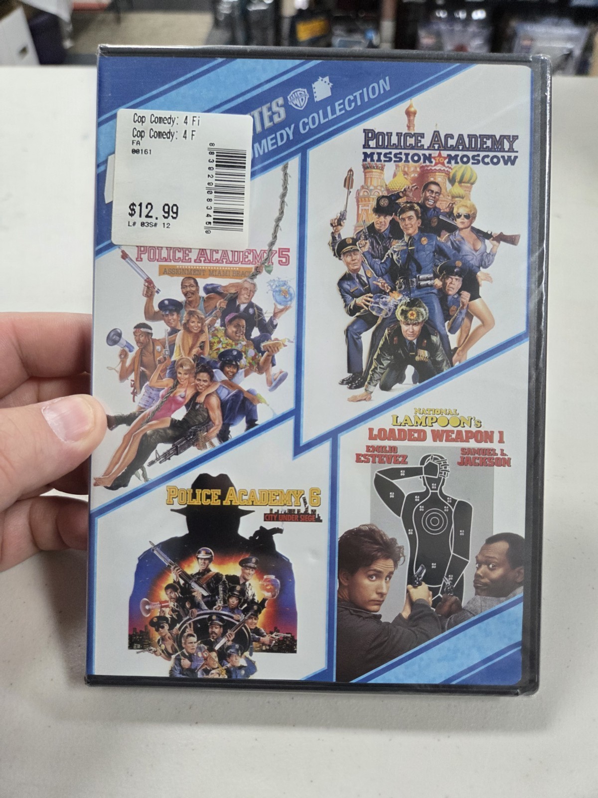 4 Film Cop Comedy Collection DVD Set Police Academy, Loaded Weapon 1 New Sealed