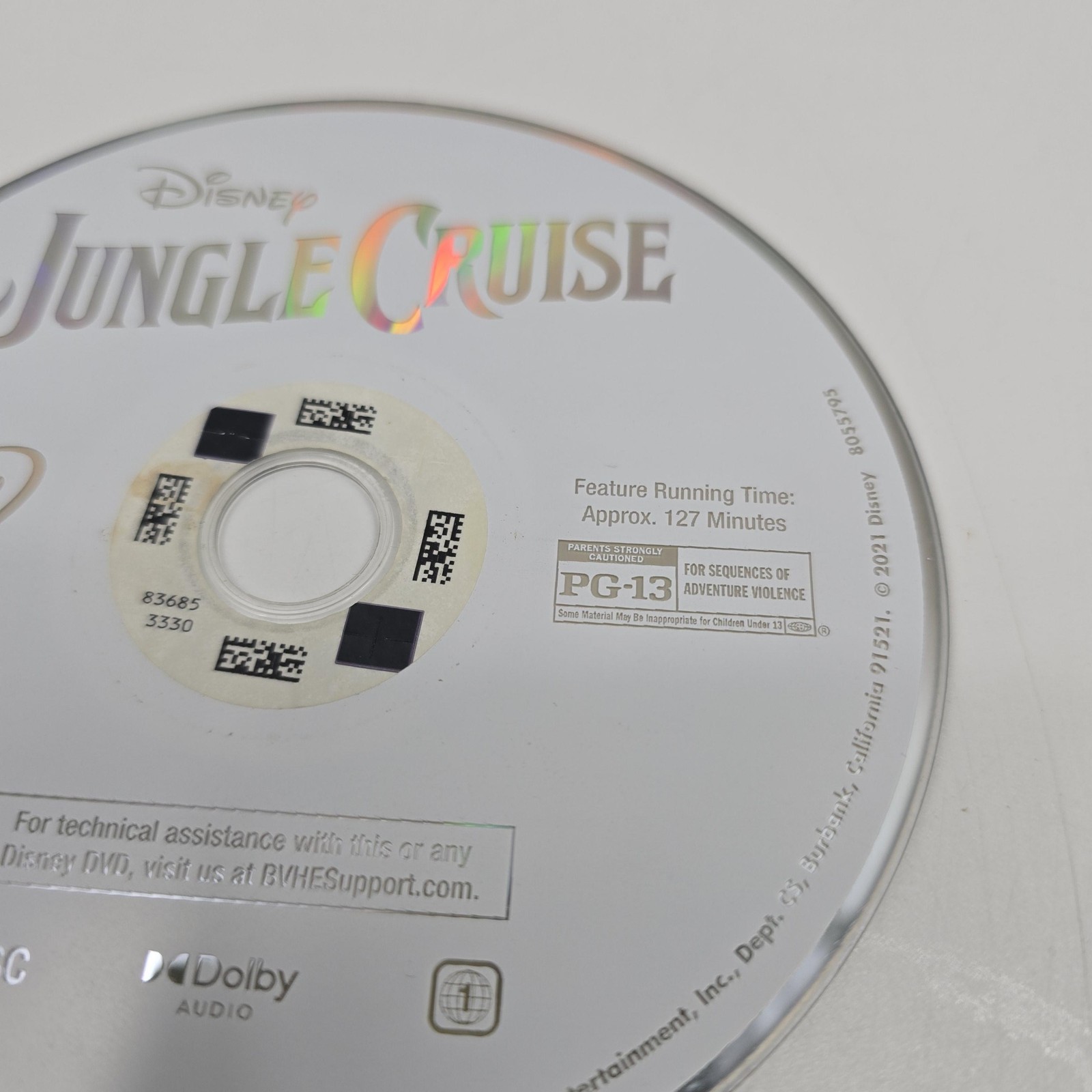 Disney Jungle Cruise DVD Movie Redbox Rental NTSC PG-13 Dolby Audio 127min Read