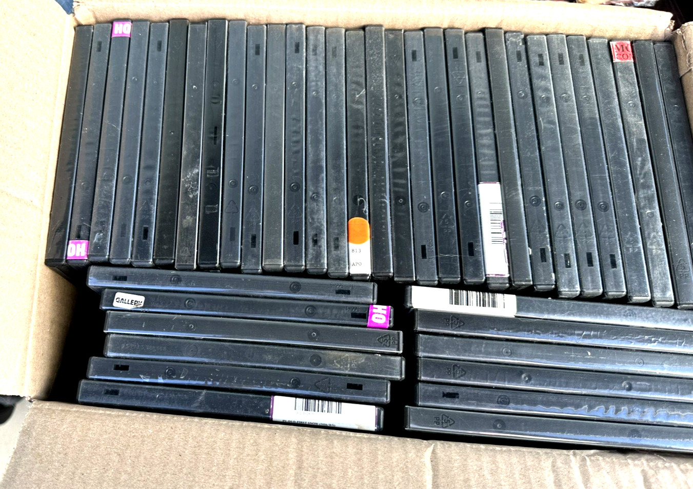 Lot 85 Empty Black Standard Single DVD Storage Cases (NOT SLIM OR ECO) Recycled