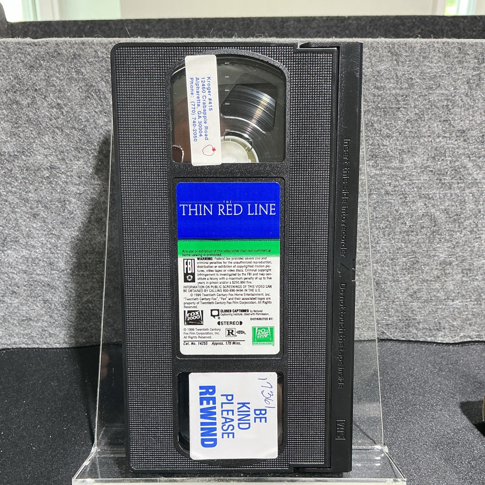 20th Century Fox The Thin Red Line VHS Drama War R NTSC 1998 Malick Penn