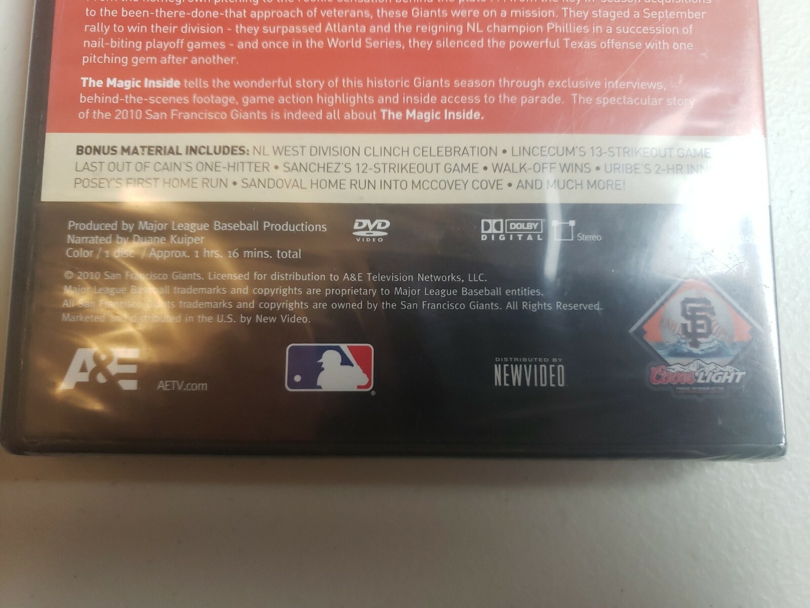 The Magic Inside: The 2010 Season of the World Champion San Francisco Giants DVD