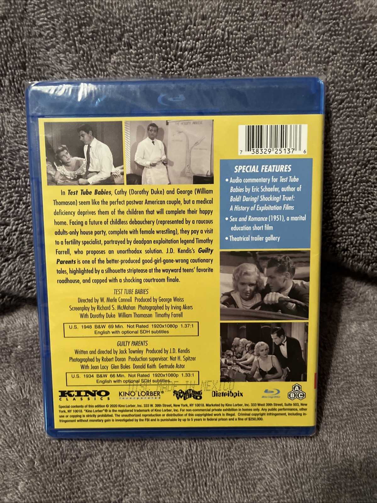 TEST TUBE BABIES / GUILTY PARENTS New Blu-Ray Regions A, B & C SWV Kino Weird 😳