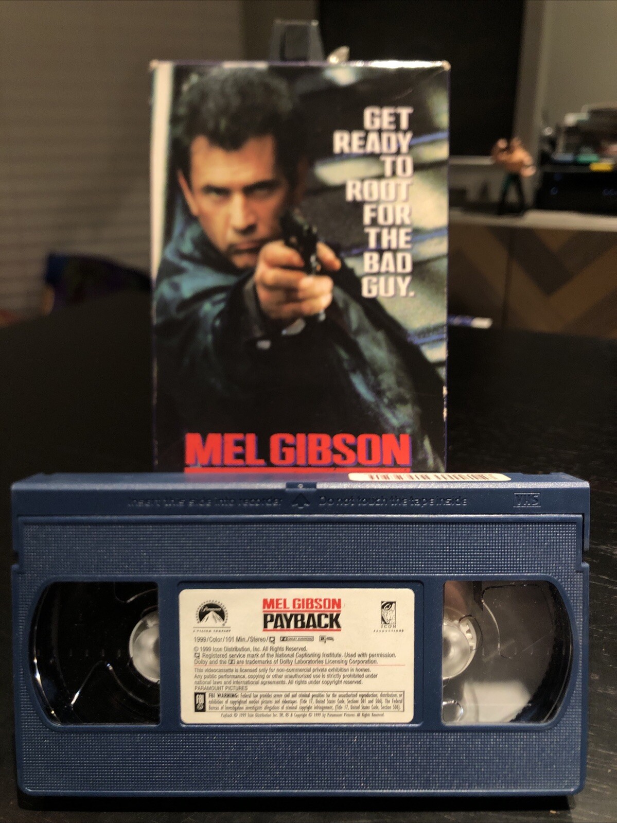 Payback (VHS 1999) ULTRA RARE BLUE TAPE Mel Gibson Brian Helgeland RARE HTF NM