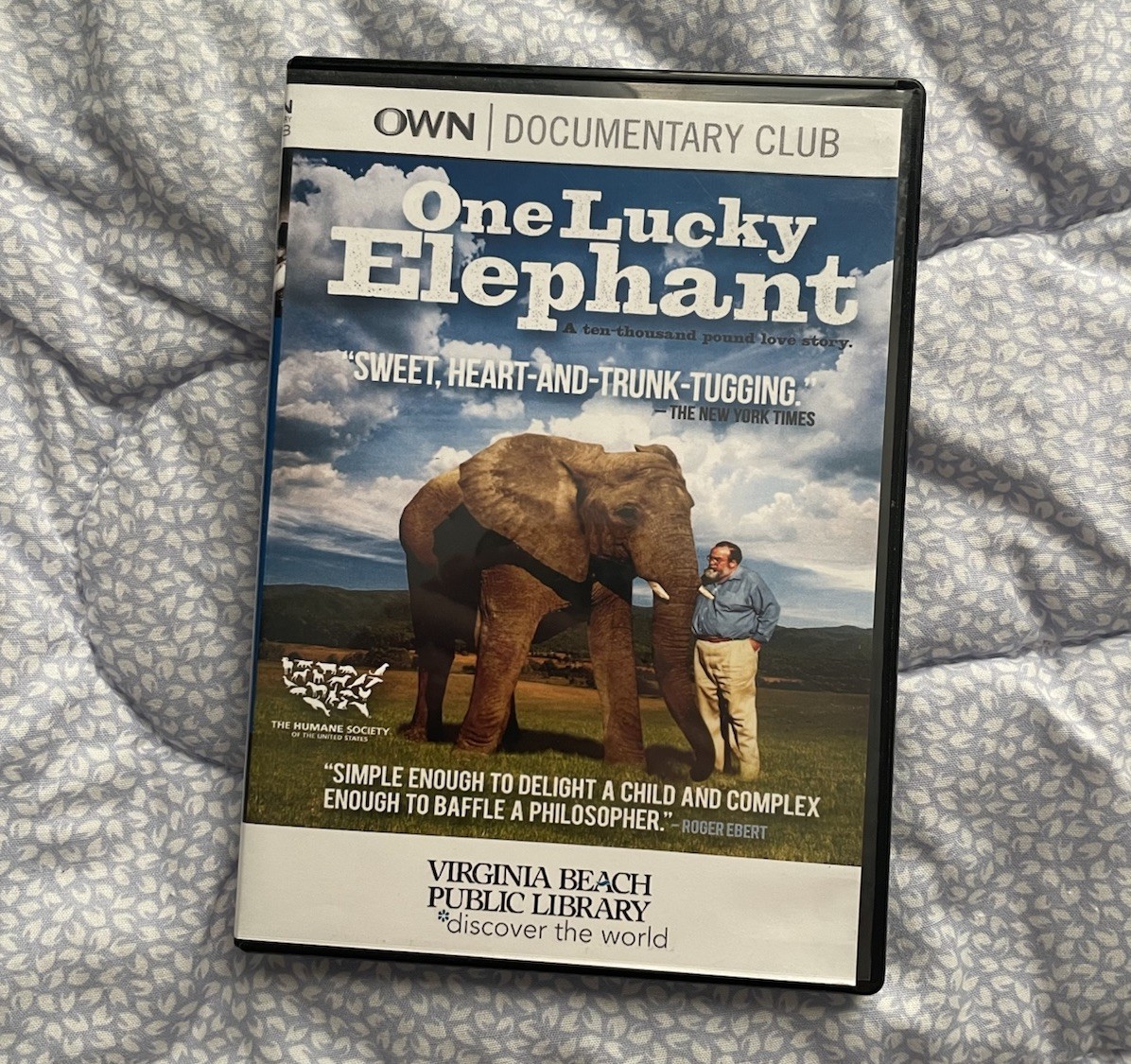 One Lucky Elephant DVD 2010 Oprah OWN Documentary Club Animal Family Bond EX LIB