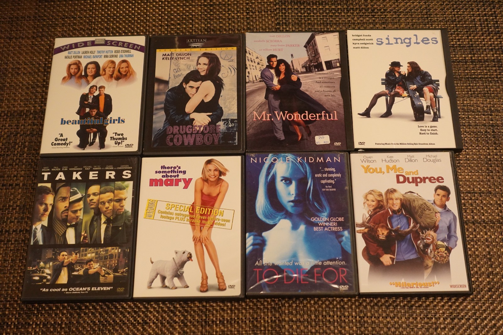 Lot 8 Matt Dillon DVD Drugstore Cowboy, Beautiful Girls, To Die For, Singles, Mr
