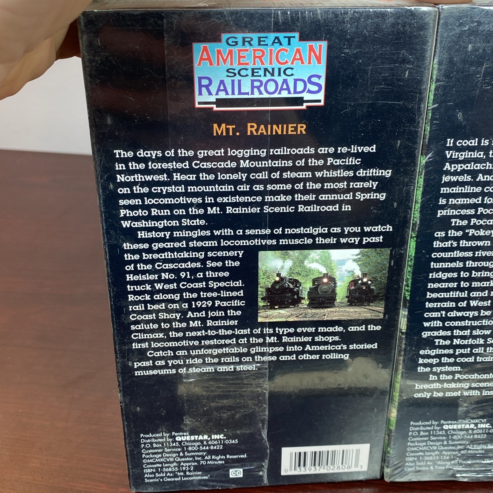 Great American Scenic Railroads: Pocahontas District Mt Rainer VHS SEALED Trains