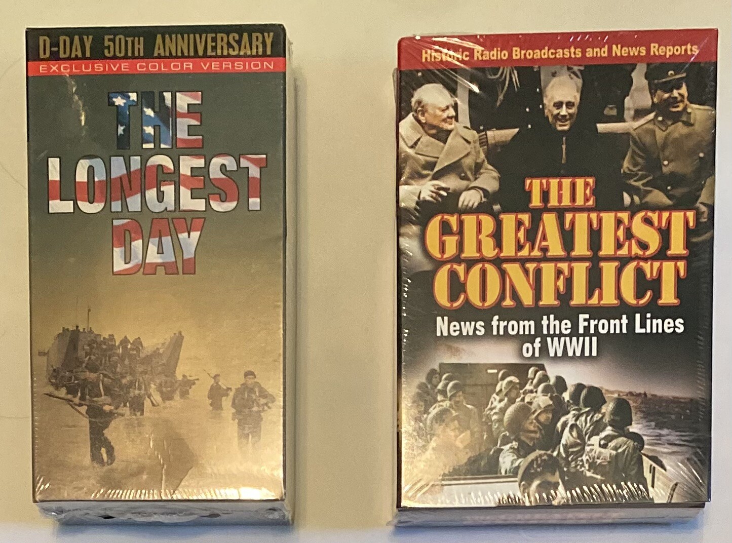 VHS LOT: THE GREATEST CONFLICT + THE LONGEST DAY 50th Anniversary (Color) NEW A