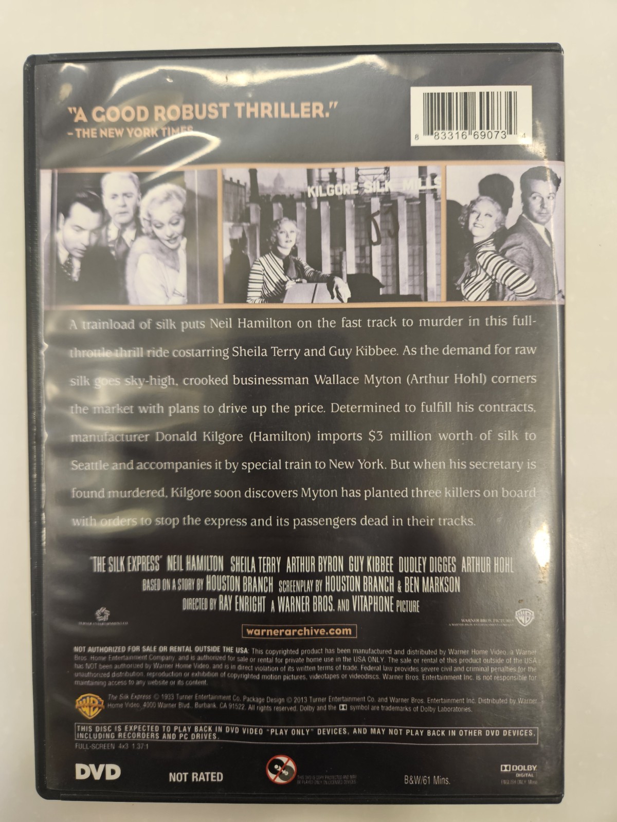 THE SILK EXPRESS DVD -1933- Warner Brothers Archive Collection-Neil Hamilton