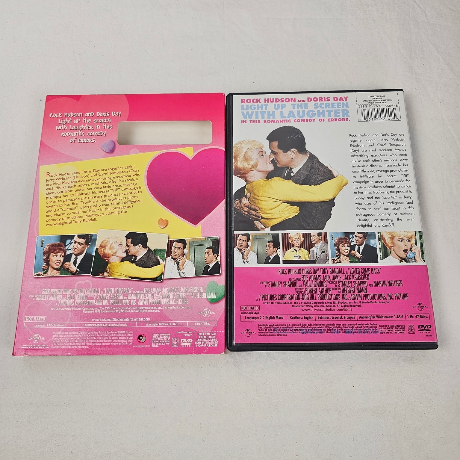 Lover Come Back DVD 1961 Rock Hudson Doris Day Tony Randall Widescreen Comedy