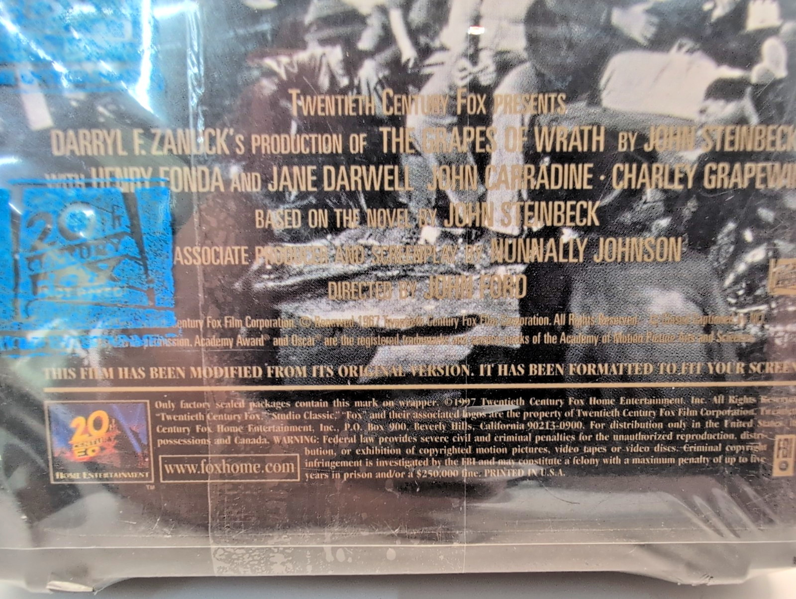 The Grapes of Wrath VHS NEW Sealed Henry Fonda Studio Classics 20th Century Fox