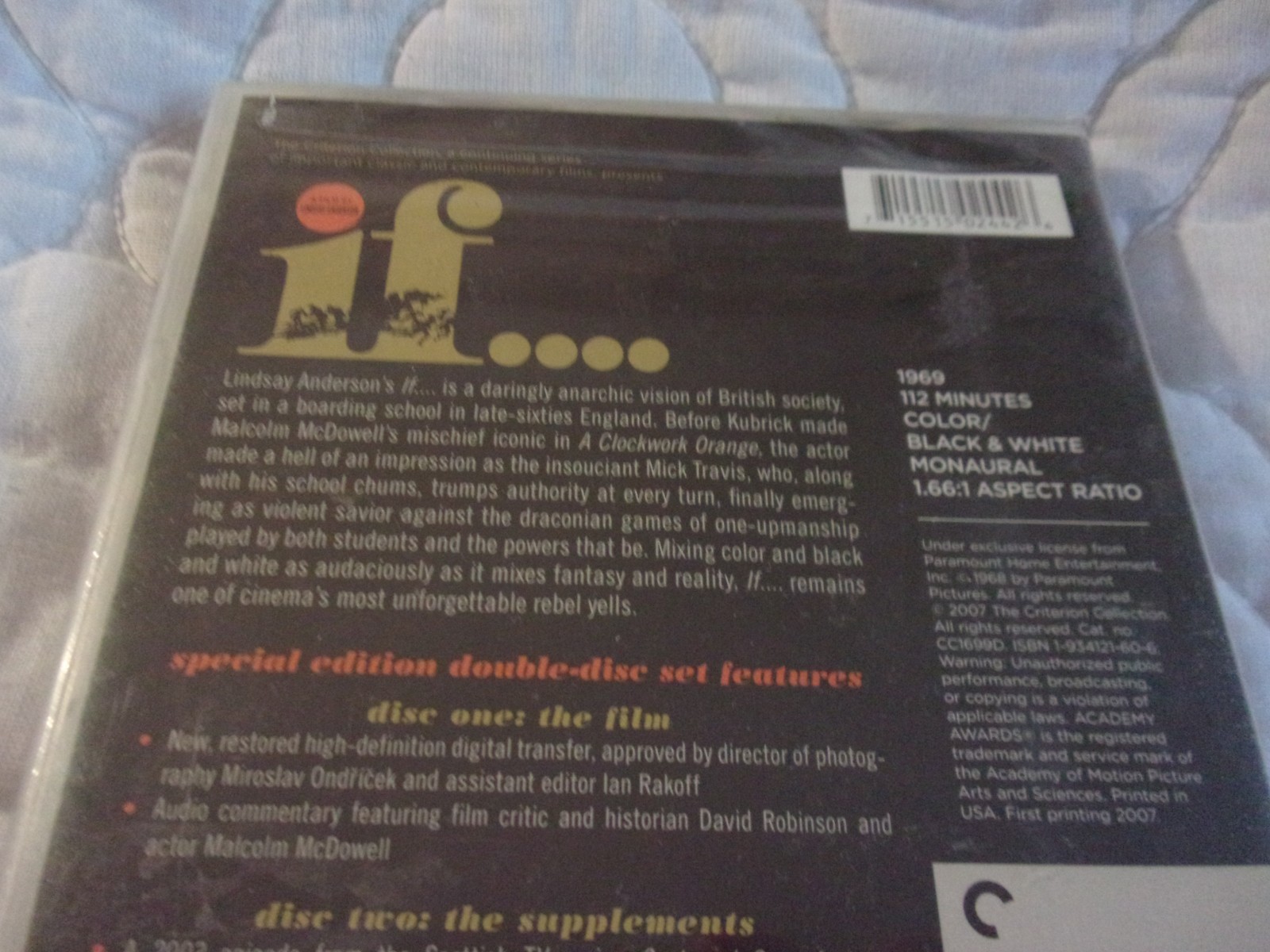 IF DVD NEW THE CRITERION COLLECTION MALCOLM MCDOWELL 60’S BRITISH PUBLIC SCHOOLS