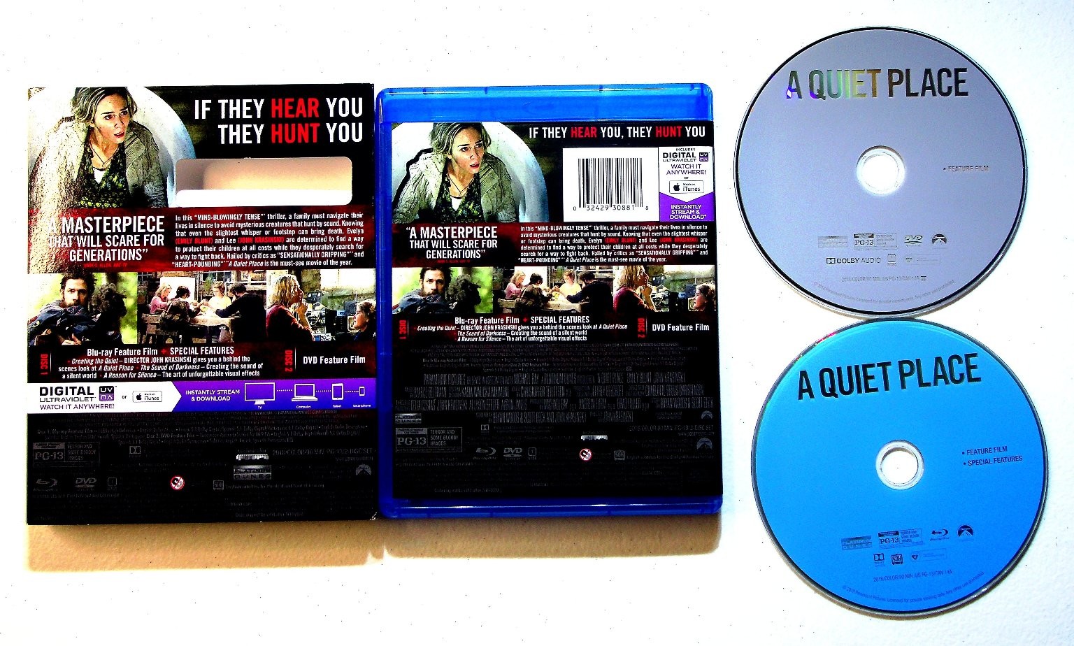 A Quiet Place Blu-ray DVD Digital 2018 Emily Blunt John Krasinski PG-13