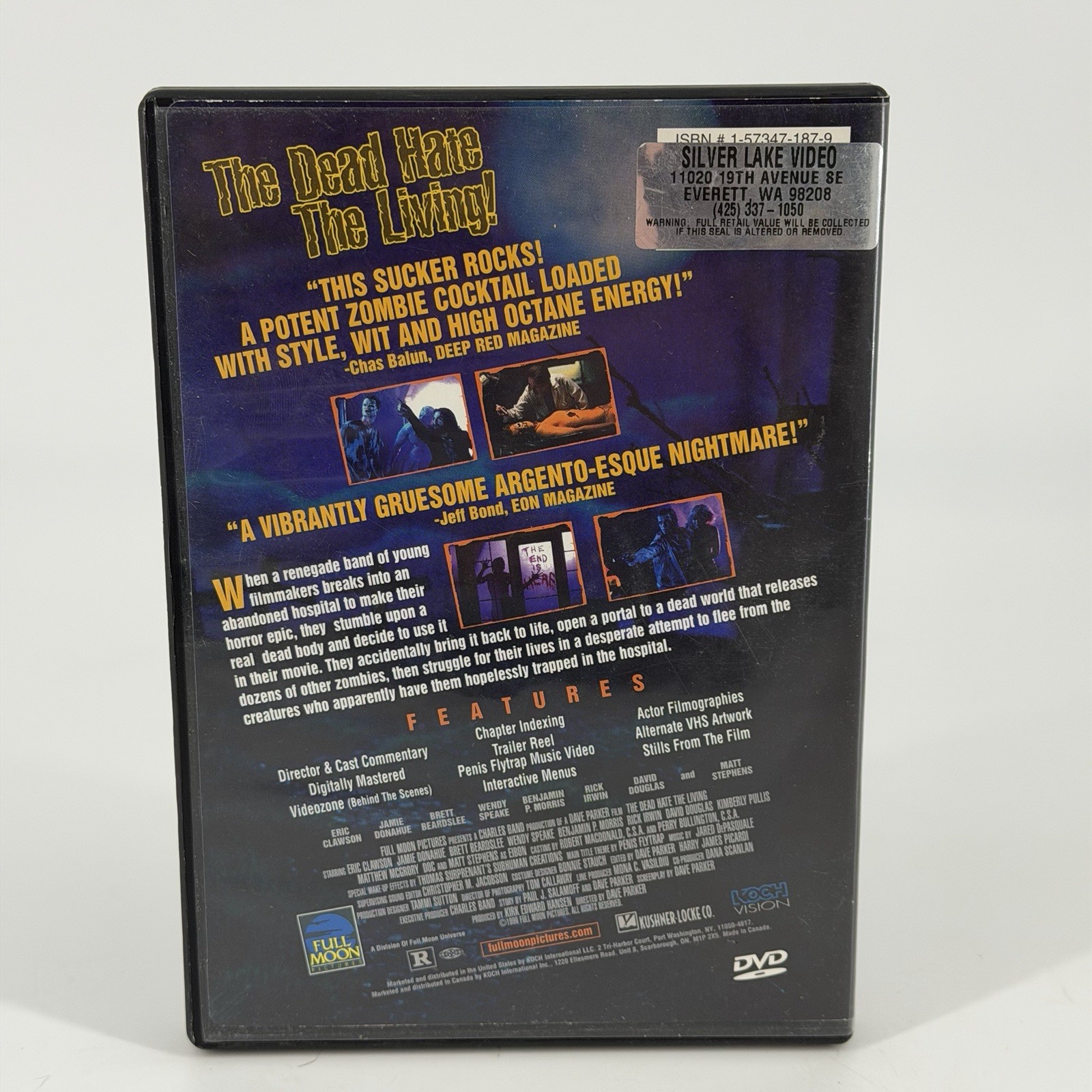 The Dead Hate the Living (DVD, 2000) Full Moon Pictures/ Horror/ Zombies
