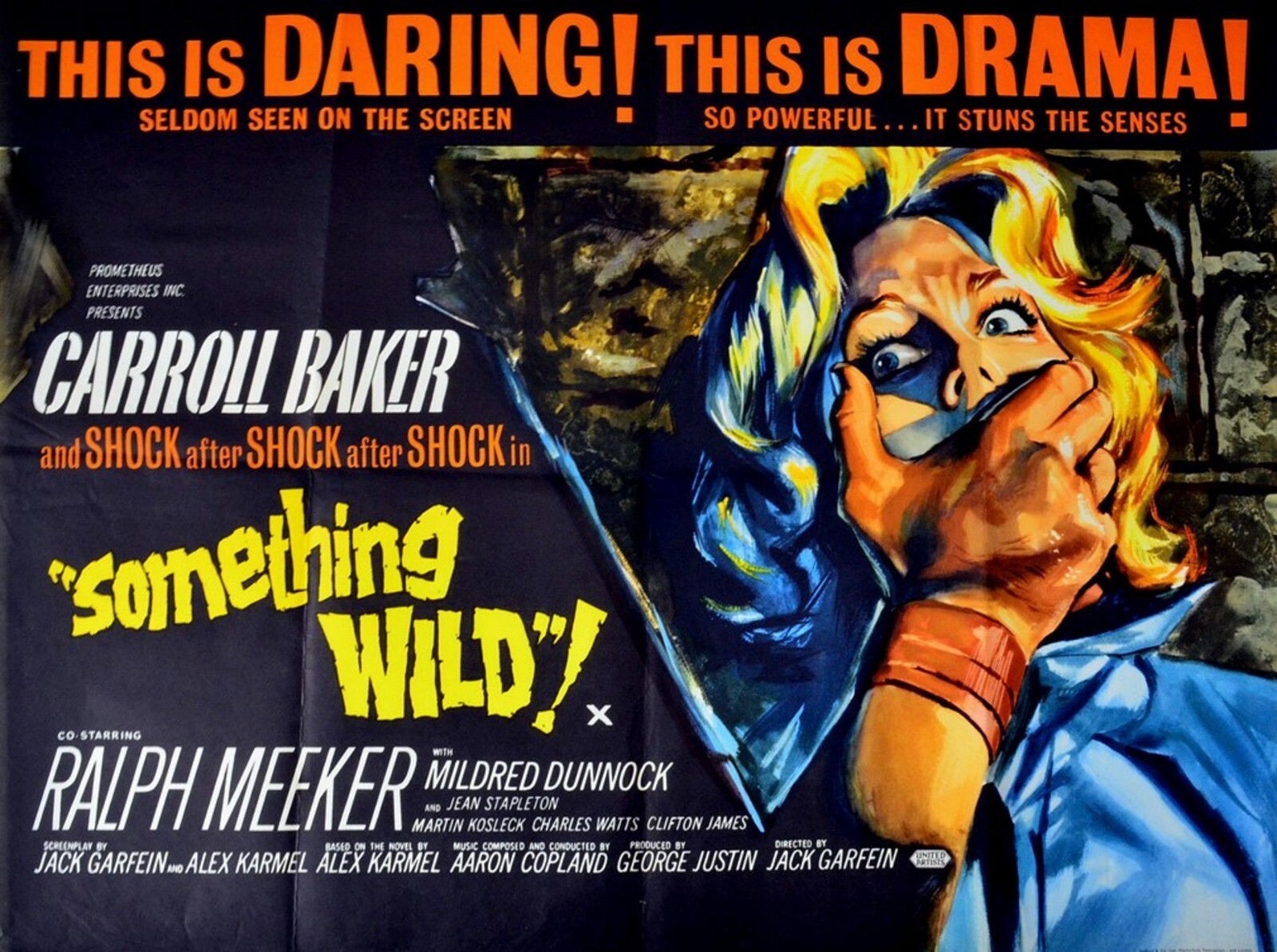 SOMETHING WILD 1961 Carroll Baker, Ralph Meeker, Mildred Dunnock UK QUAD POSTER