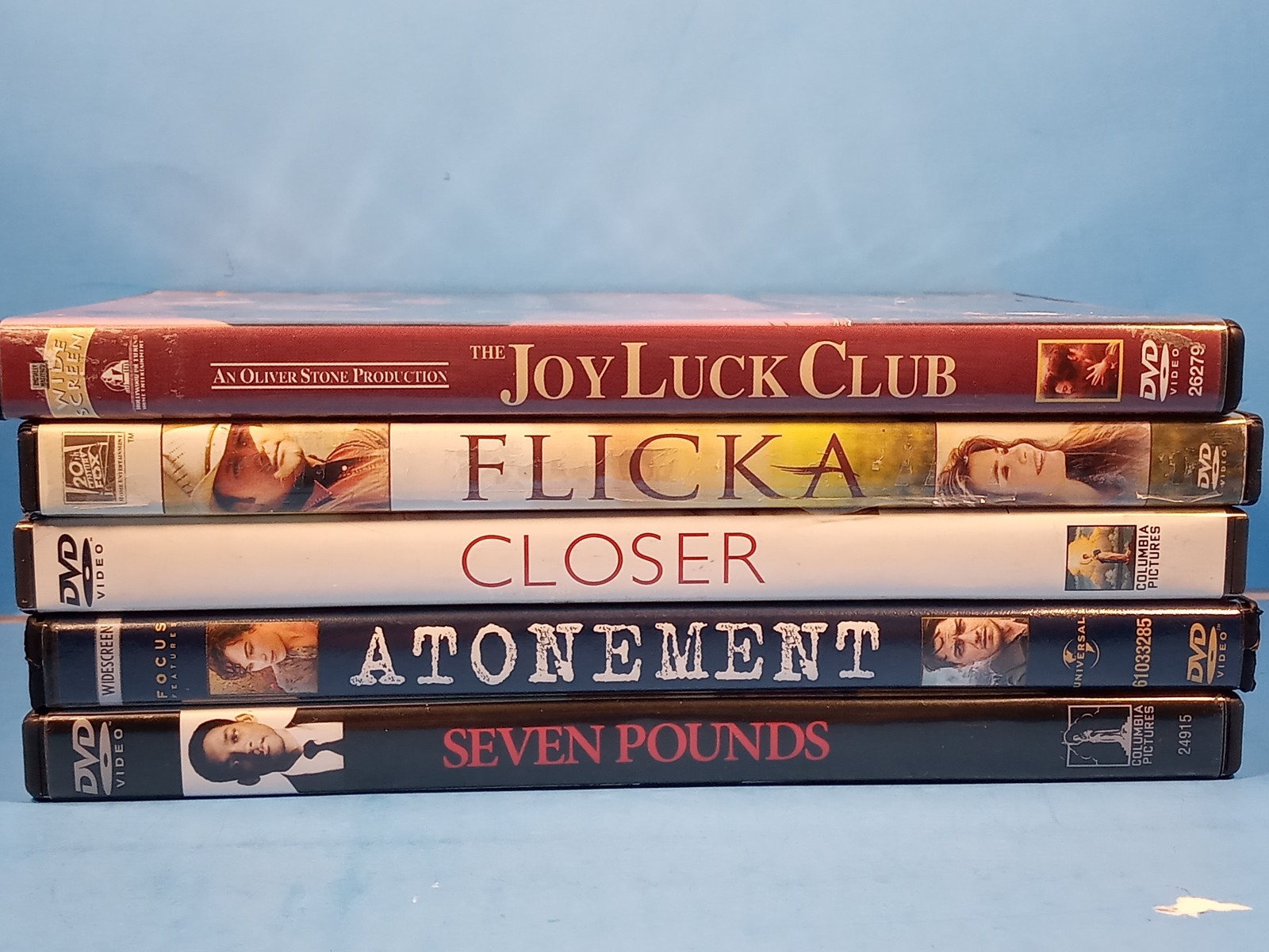 Drama Movie DVD Lot Of 5 #15 Seven Pounds Flicka Closer Atonement Joy Luck Club