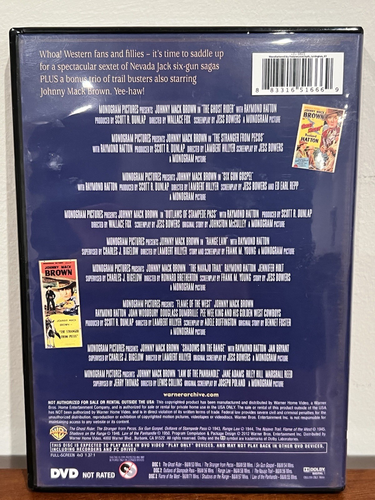 Monogram Cowboy Collection DVDs Complete Volumes 1-9 Johnny Mack Brown OOP Rare