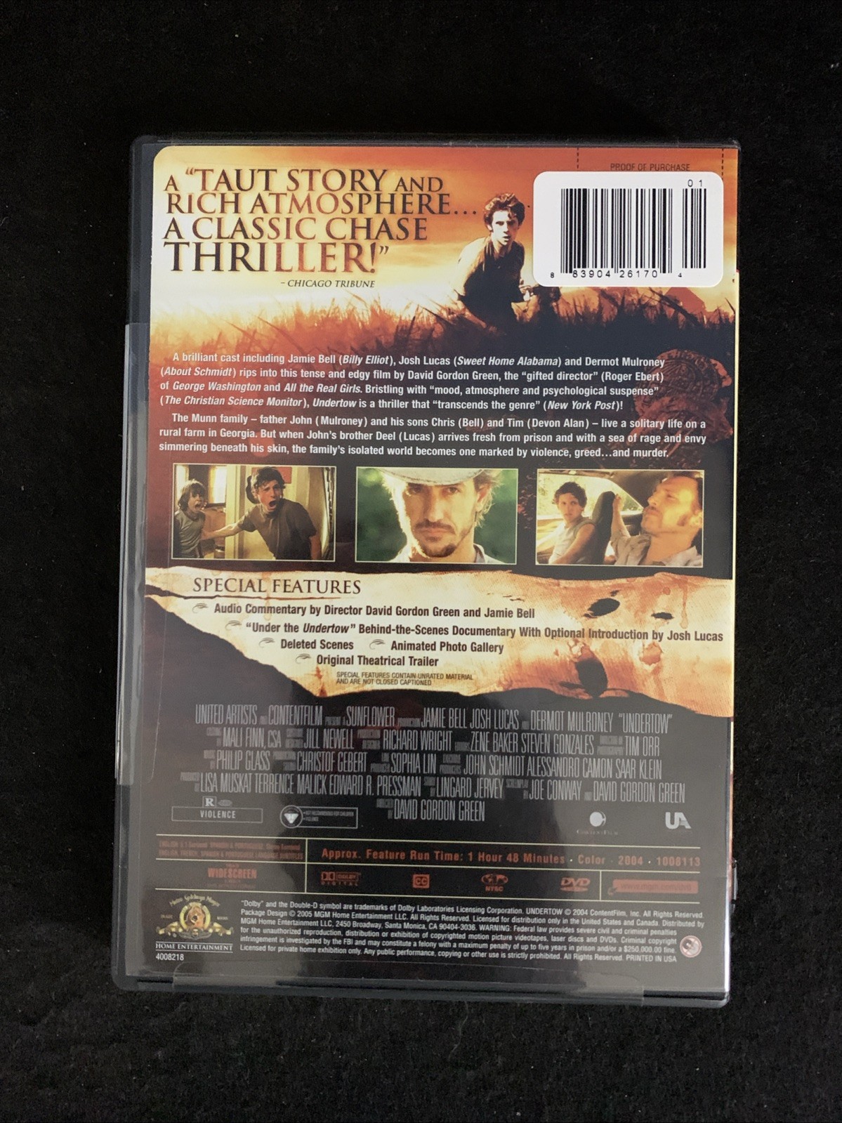 Undertow (DVD, 2005, WS, Region 1). Jamie Bell & Josh Lucas
