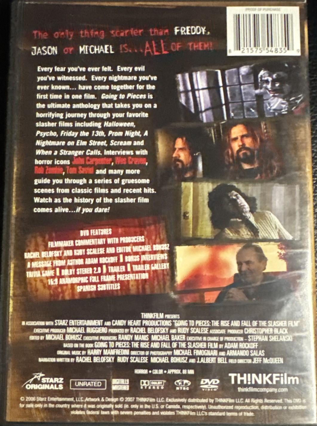 Going to Pieces-Rise & Fall of the Slasher Film (DVD, 2006) Used-Free Shipping