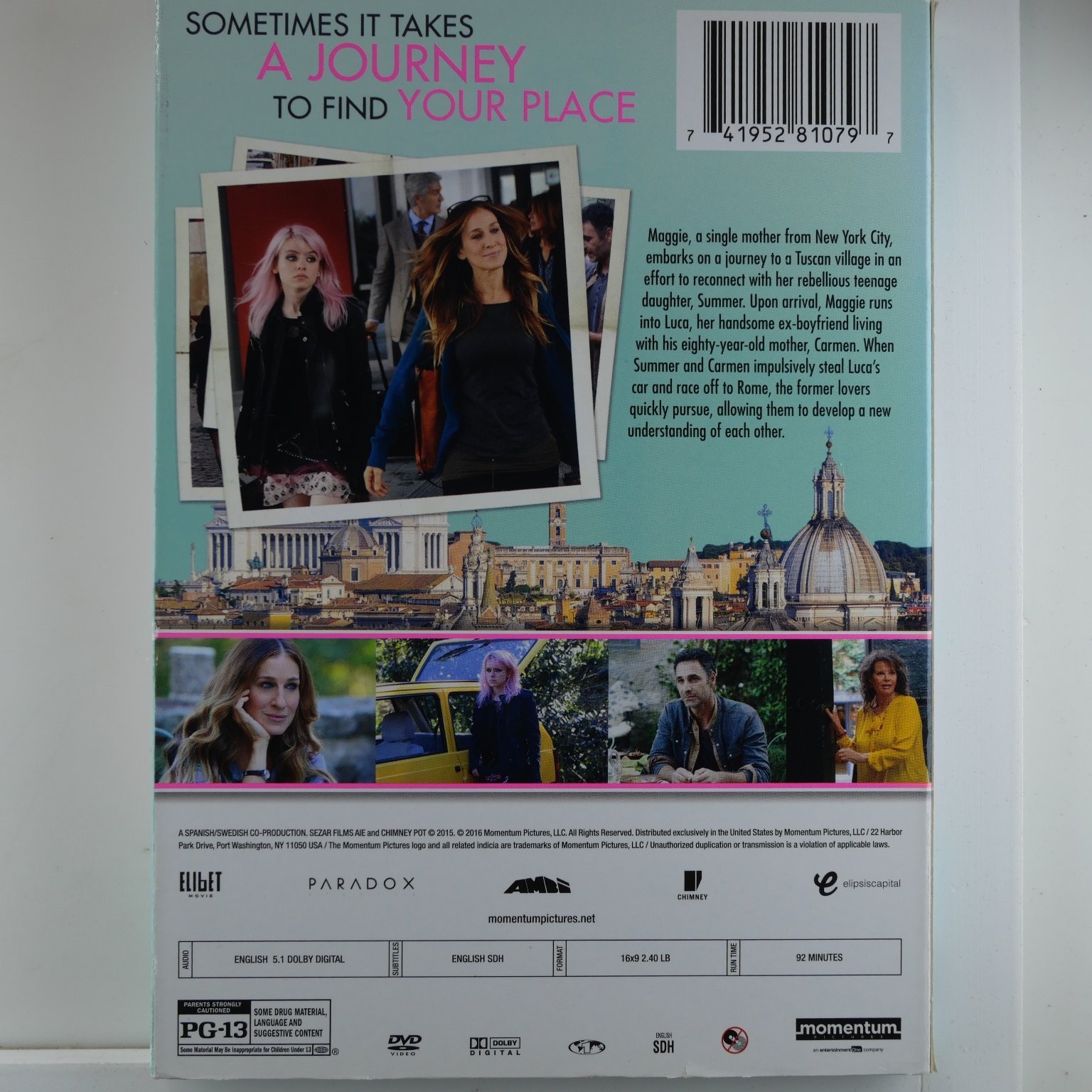ALL ROADS LEAD TO ROME DVD 2015 Sarah Jessica Parker, Raoul Bova English SDH