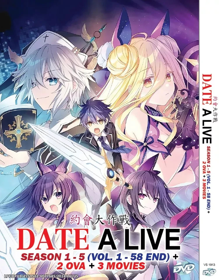 Date A Live Season 1-5 (1-58End+2 OVA+3 Movie) Anime DVD English Dubbed