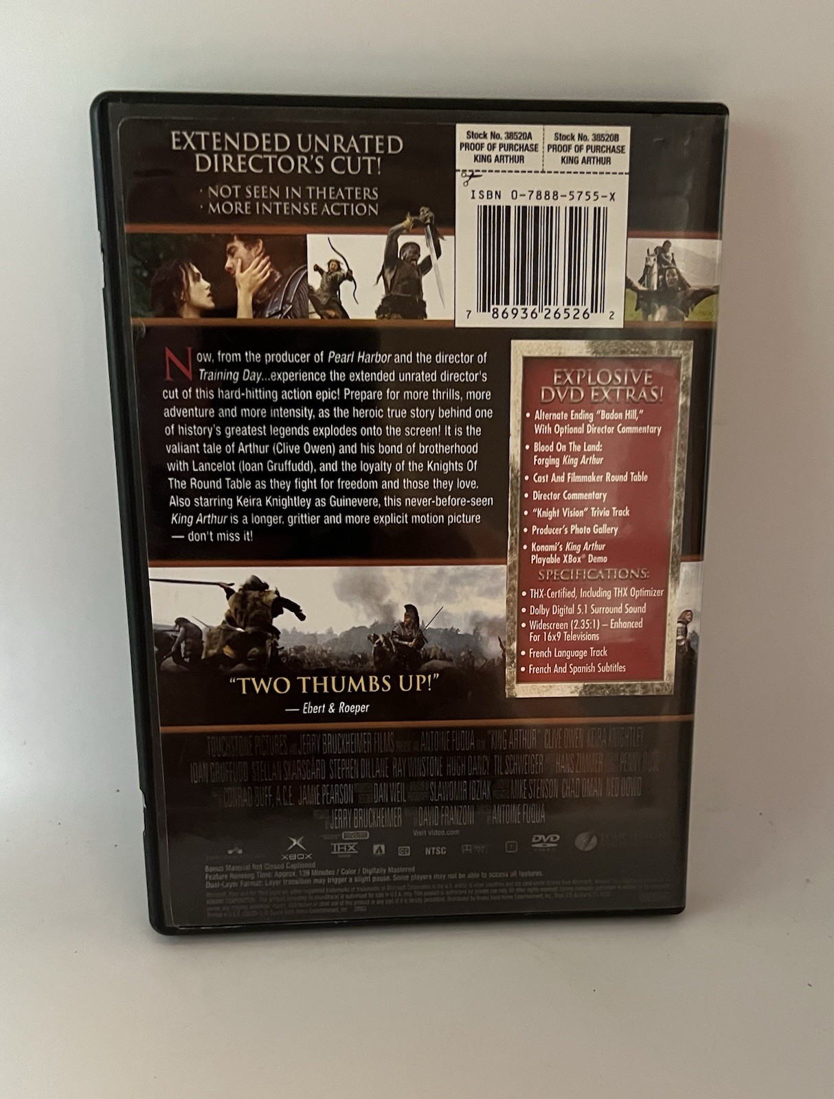 Touchstone King Arthur Director’s Cut Extended Unrated DVD NR 159 Min NTSC