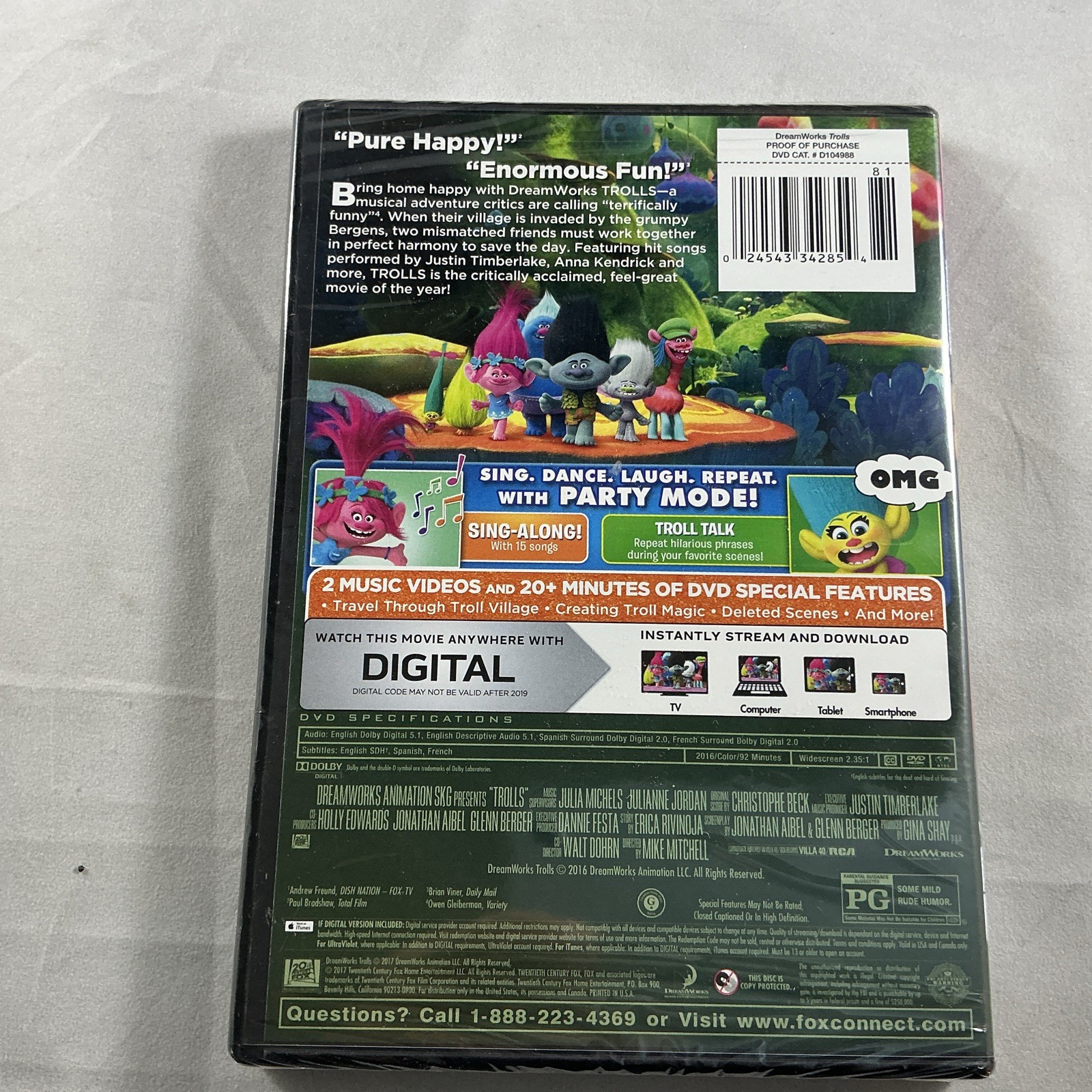 Trolls – DVD – Very Good – Gwen Stefani,John Cleese,Russell Brand,Christine Bar