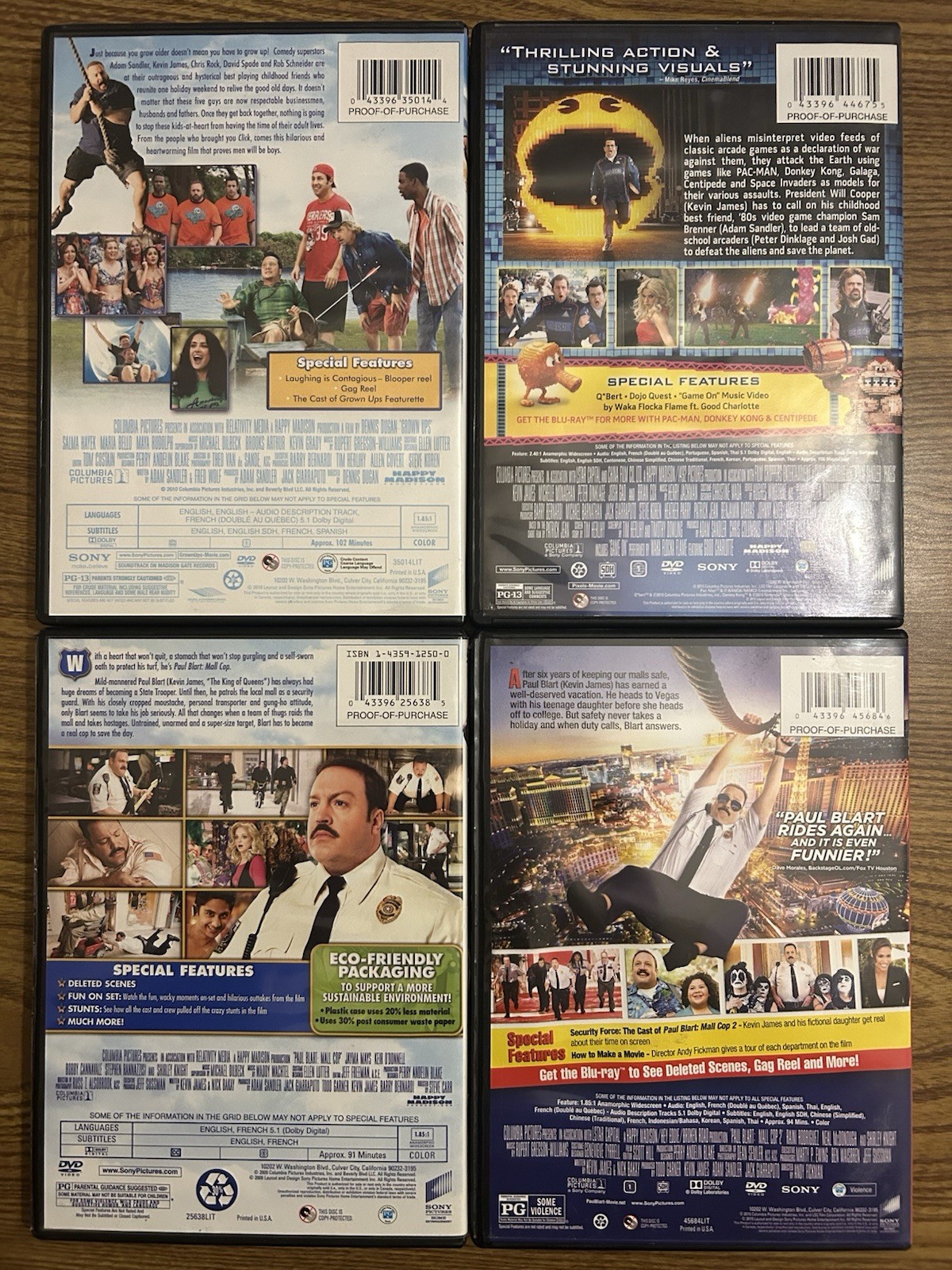 Kevin James Comedy Movie Collection: Grown Ups, Pixels, Paul Blart 1 &2